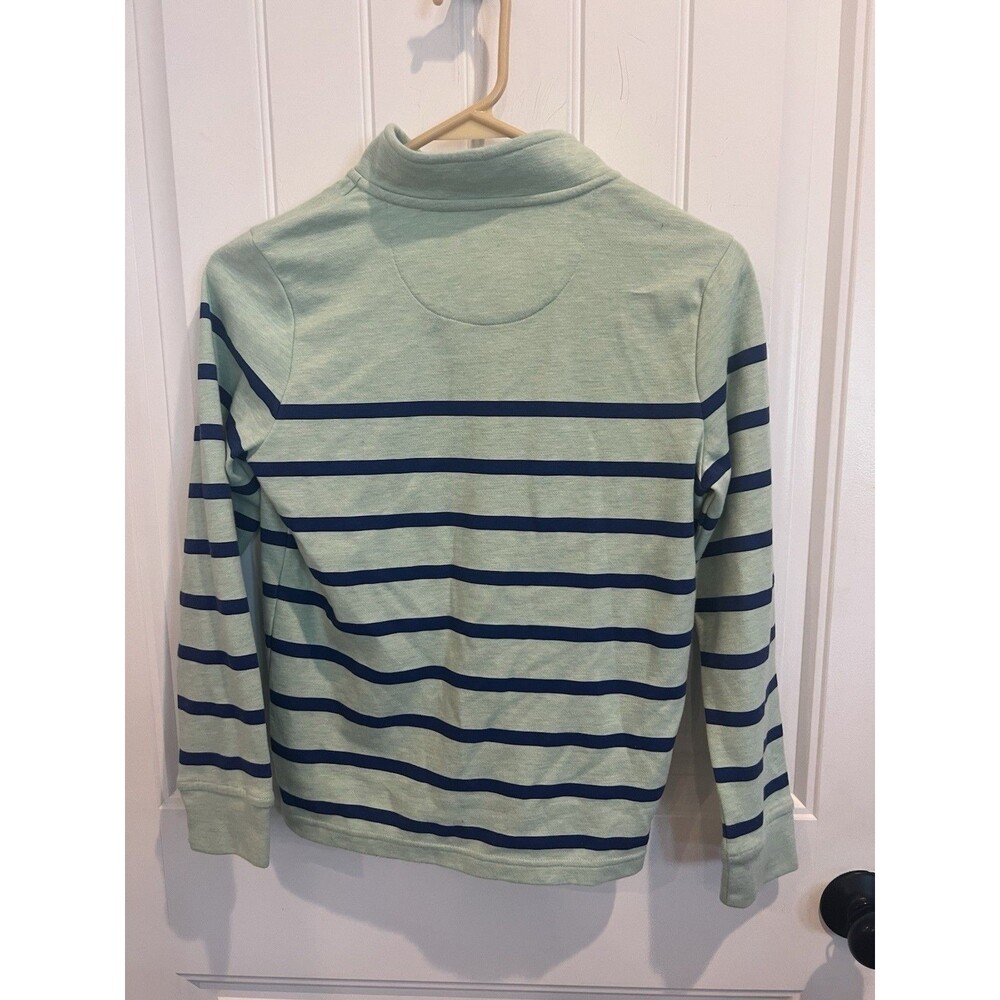 Vineyard Vines Kids 1/4 Zip Pullover Small 8-10 Mint Blue Striped Whale - Picture 4 of 6